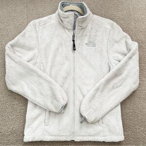 The North Face White Fuzzy Fleece Full Zip Jacket